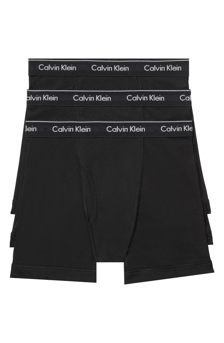 Calvin Klein Classics 3-Pack Cotton Boxer Briefs, Main, color, Black