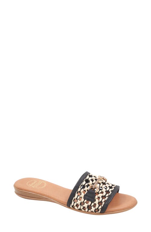 Andre Assous André Assous Niles Crystal Bit Slide Sandal In Black Natural/black
