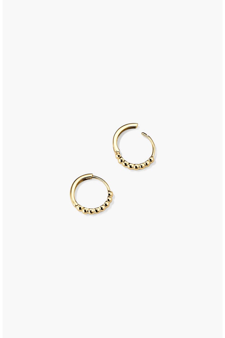 Beaded Huggie Hoops, Alternate, color, Yellow Gold