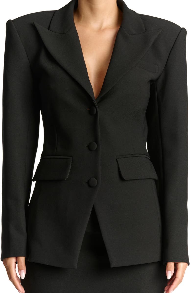 Naked Wardrobe Fitted Blazer, Main, color, Black