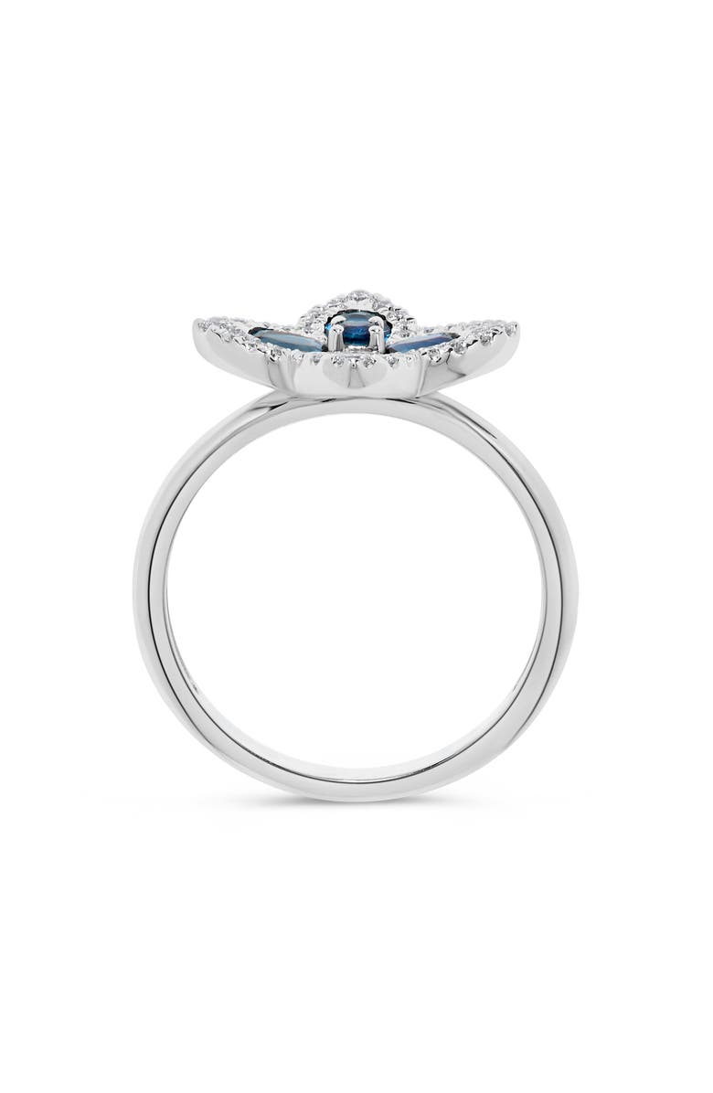 H.J. Namdar Diamond & Sapphire Flower Ring, Alternate, color, White Gold