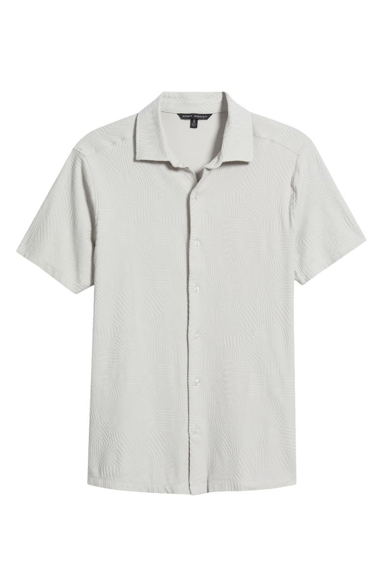 Robert Barakett Fenric Texture Knit Short Sleeve Button-Up Shirt, Alternate, color, Moonstone