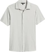 Robert Barakett Fenric Texture Knit Short Sleeve Button-Up Shirt