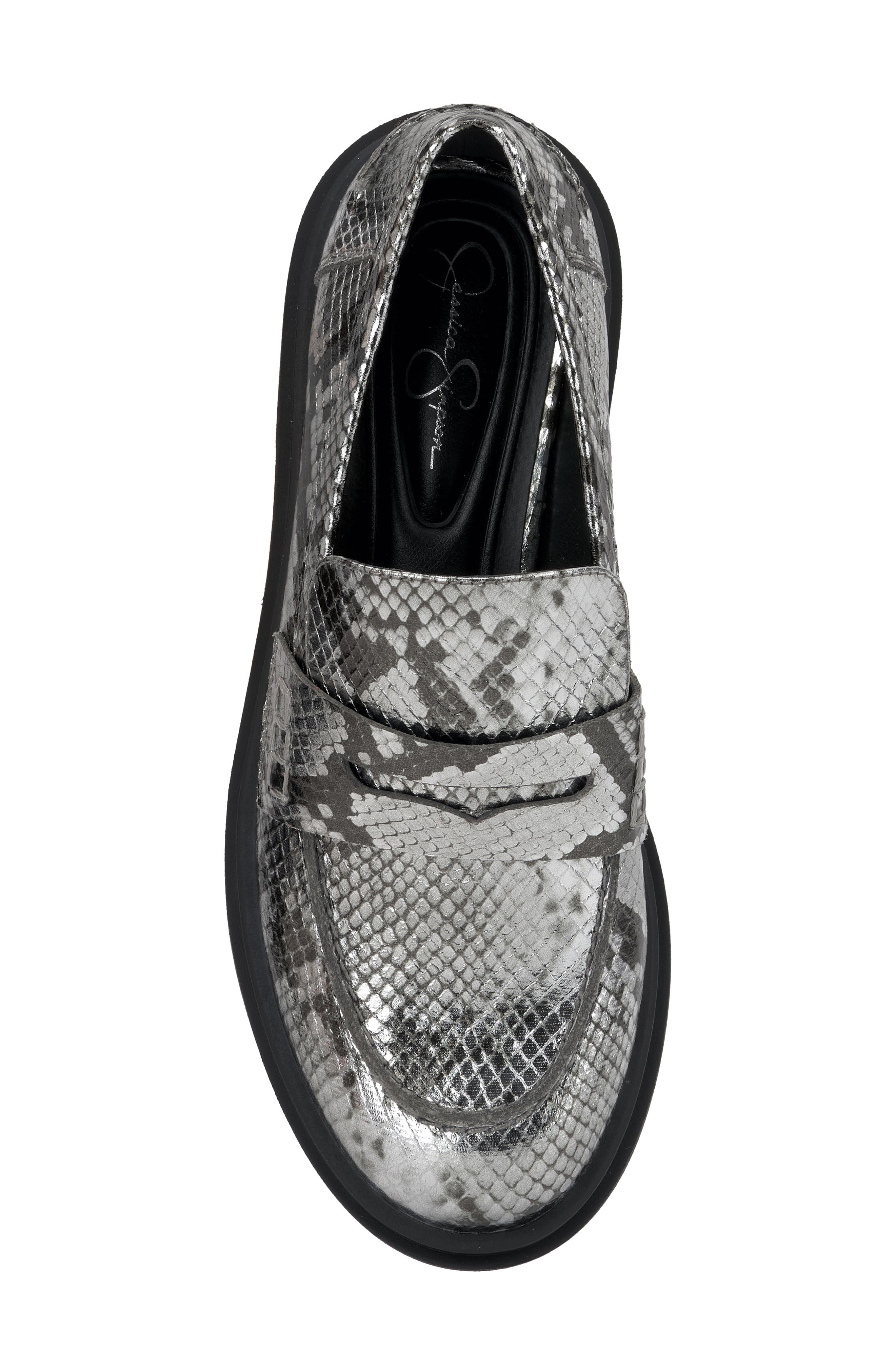 Jessica Simpson Xuris Platform Penny Loafer, Alternate, color, Chrome
