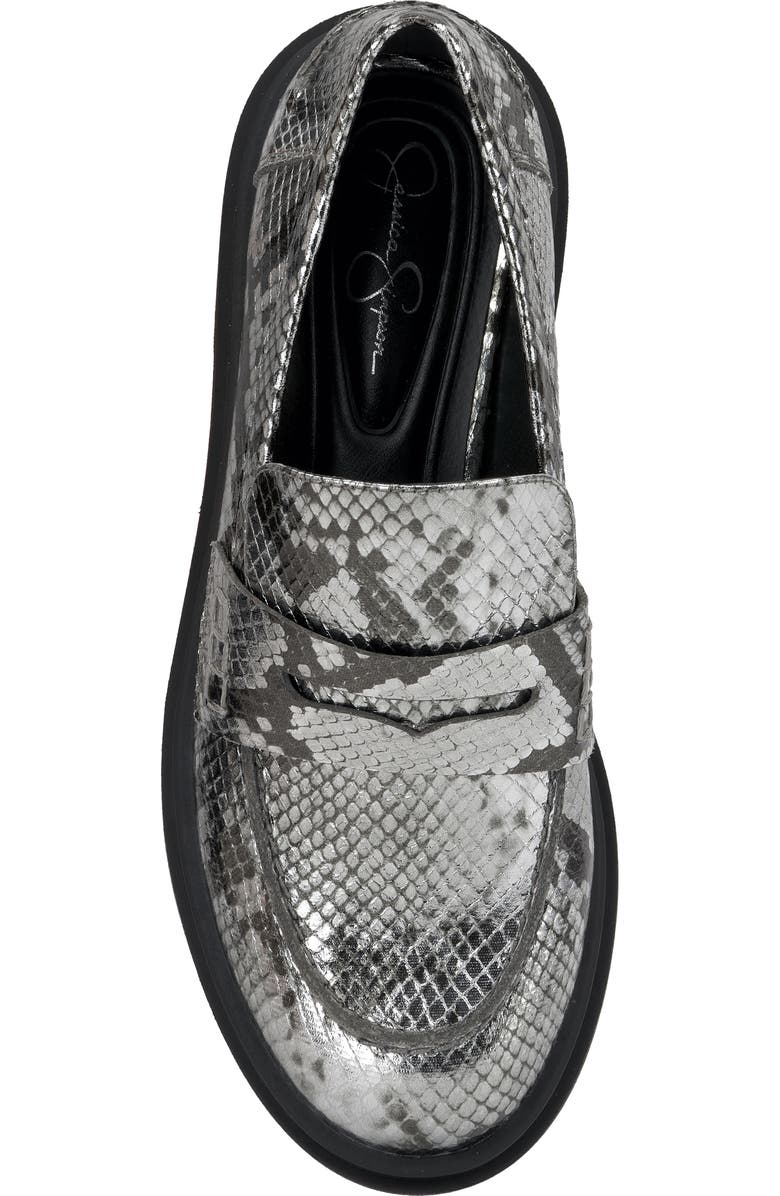 Jessica Simpson Xuris Platform Penny Loafer, Alternate, color, Chrome
