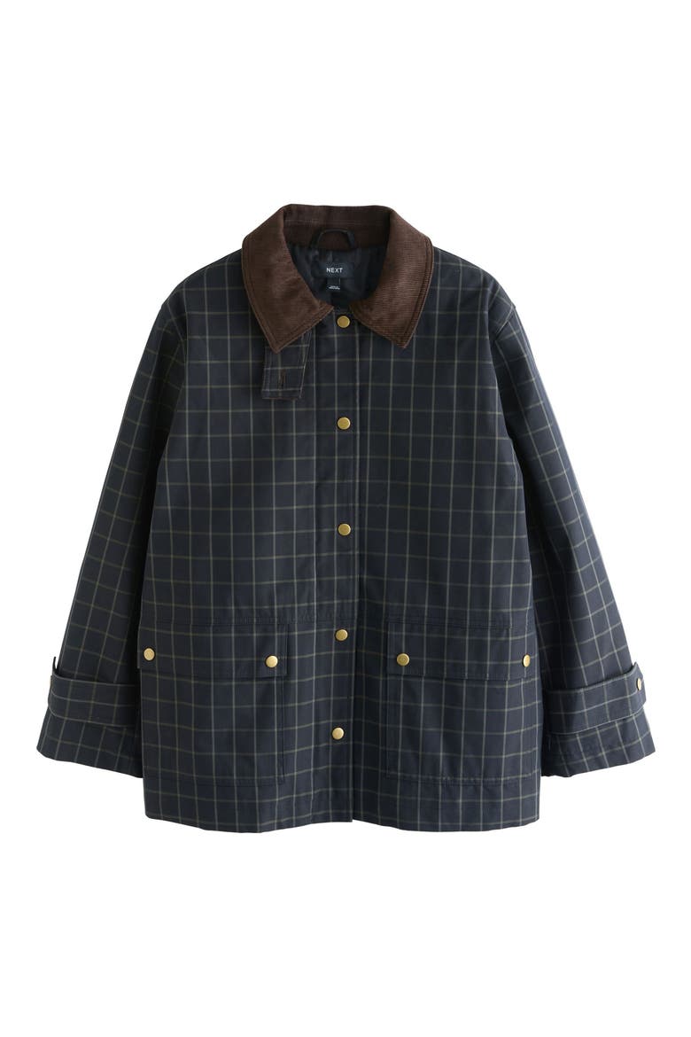 Corduroy Collar Waxed Jacket, Alternate, color, BLUE
