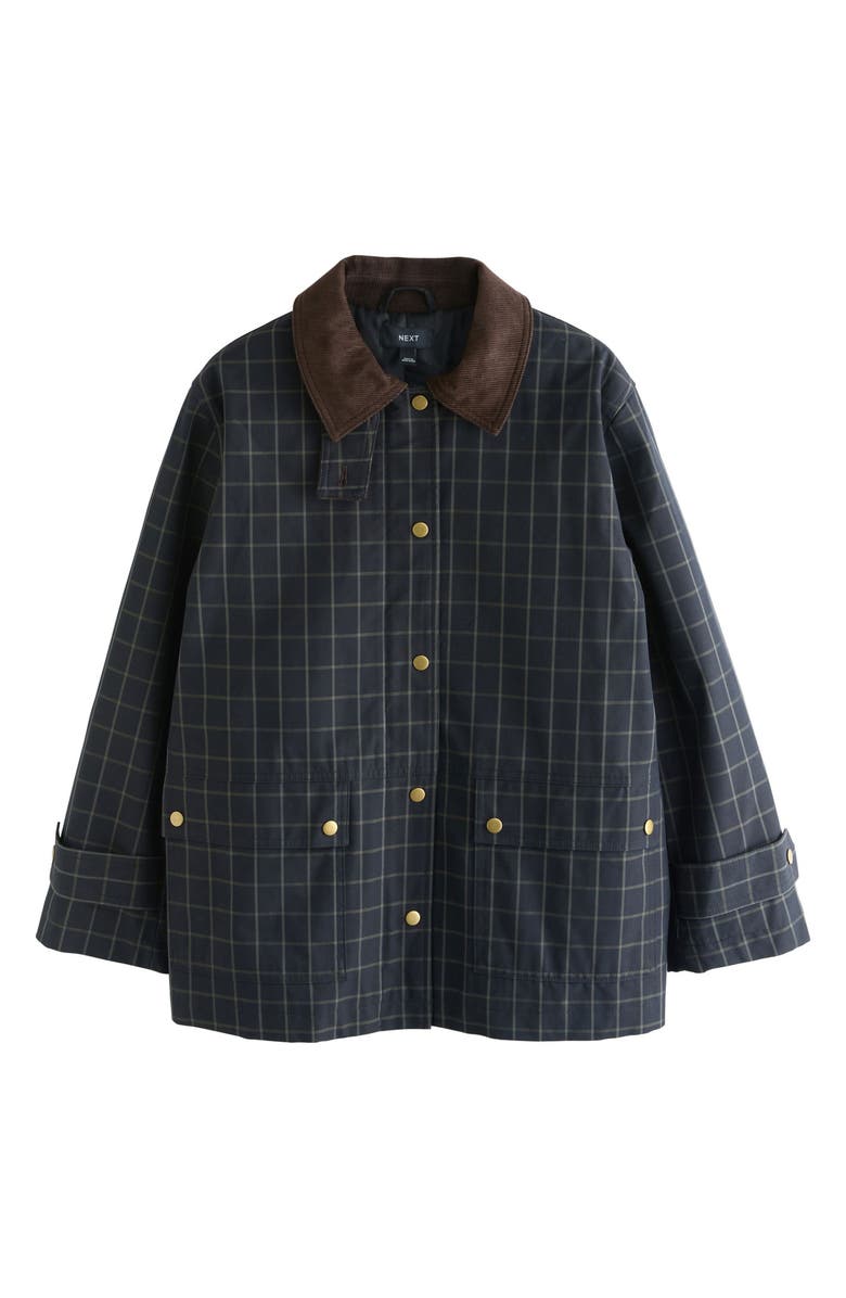 NEXT Corduroy Collar Waxed Jacket, Alternate, color, Blue