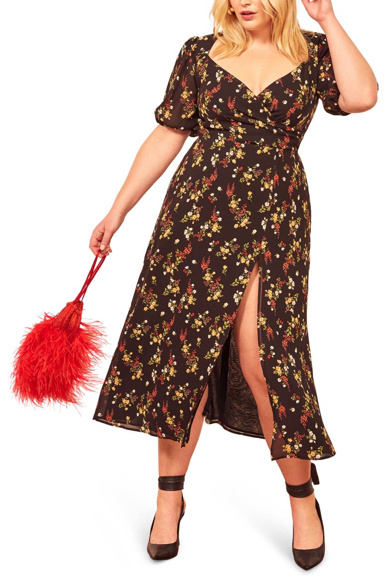 Wildflower Open Back Side Slit Dress, Alternate, color, VIONETTE