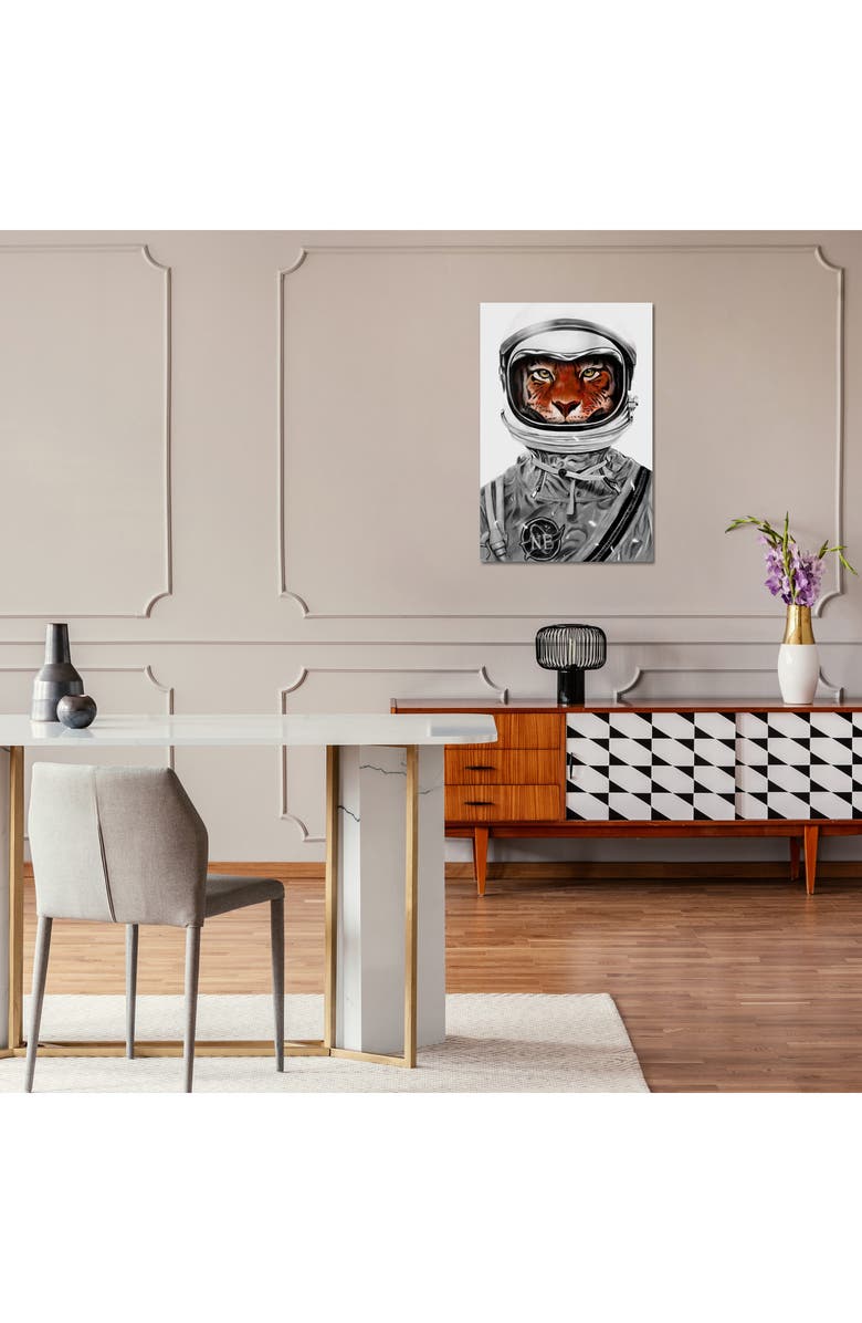 iCanvas Astro Tiger in B&W by Nicebleed Canvas Wall Art, Alternate, color, Gray