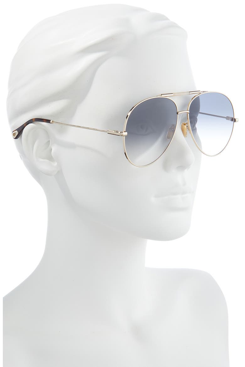 62mm Gradient Oversize Aviator Sunglasses, Alternate, color, GOLD 3