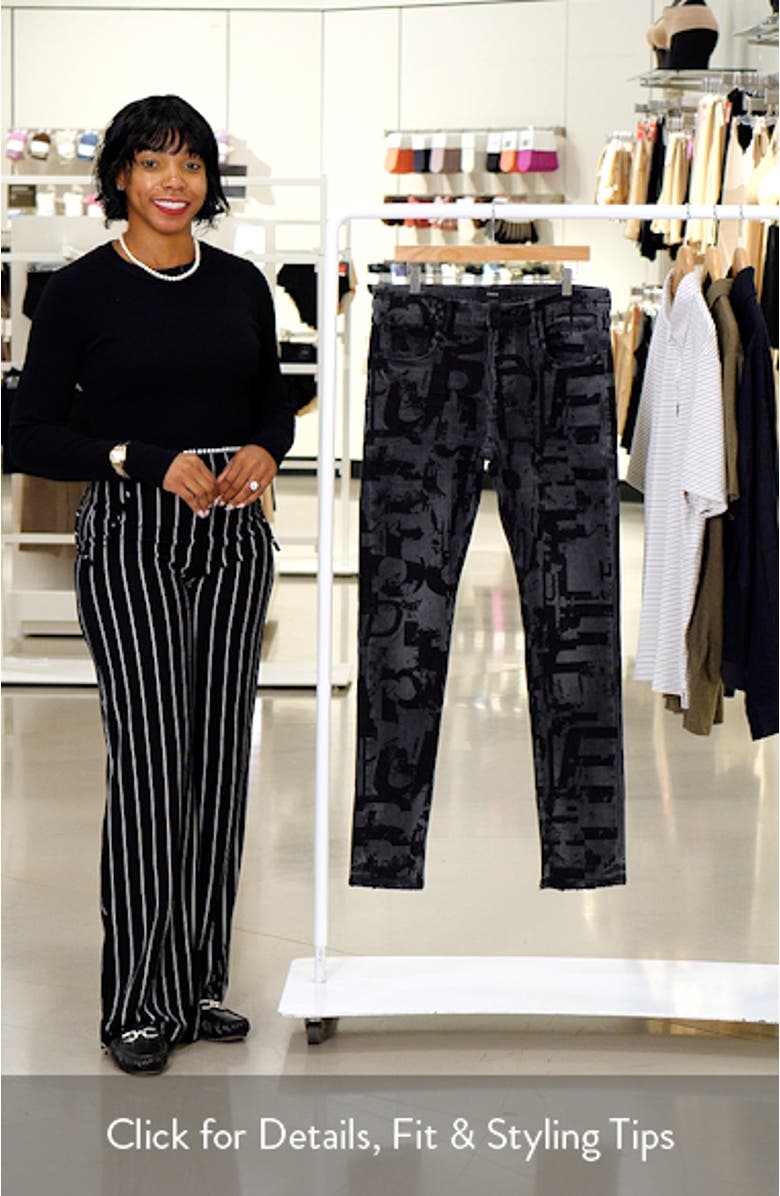 Grunge Print Skinny Fit Stretch Jeans, sales video thumbnail