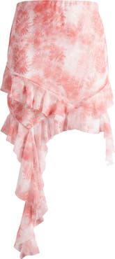 Mistress Rocks Floral Spiral Frill Mesh Miniskirt