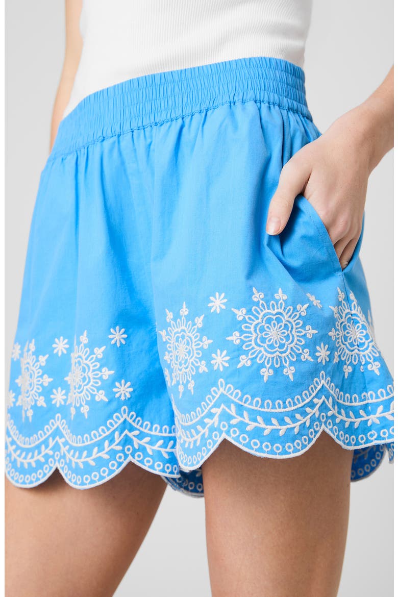 Alissa Embroidered Cotton Shorts, Alternate, color, POOLSIDE BLUE-WHITE