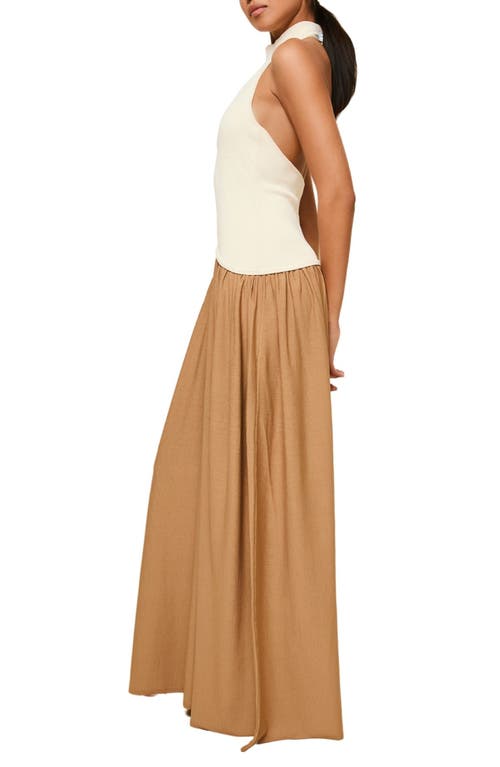Solid & Striped The Soglio Halter Maxi Dress In Brown