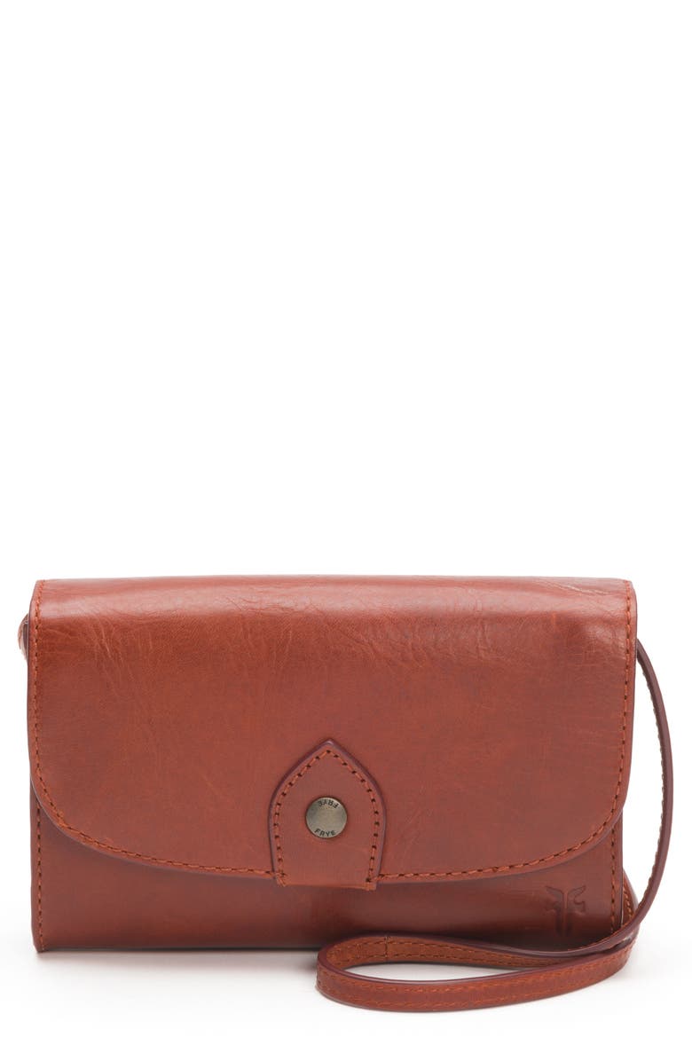 Frye Melissa Leather Crossbody Bag, Main, color, Red Clay