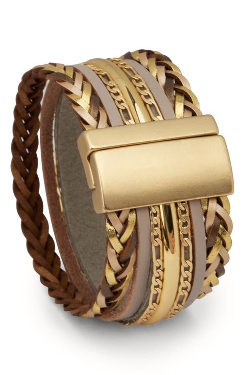 Saachi Braided Multistrand Bracelet In Brown