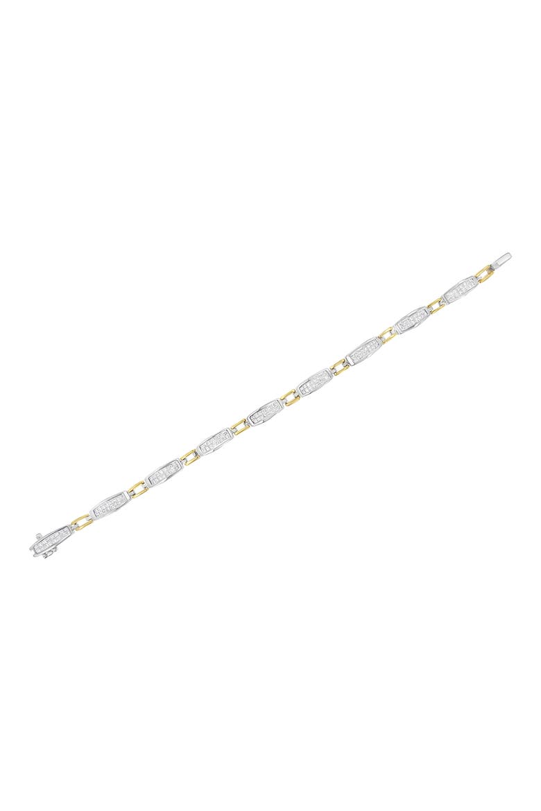 14K Gold 2.0 Cttw Diamond Tapered and Equal Sign Link Bracelet, Alternate, color, Yellow