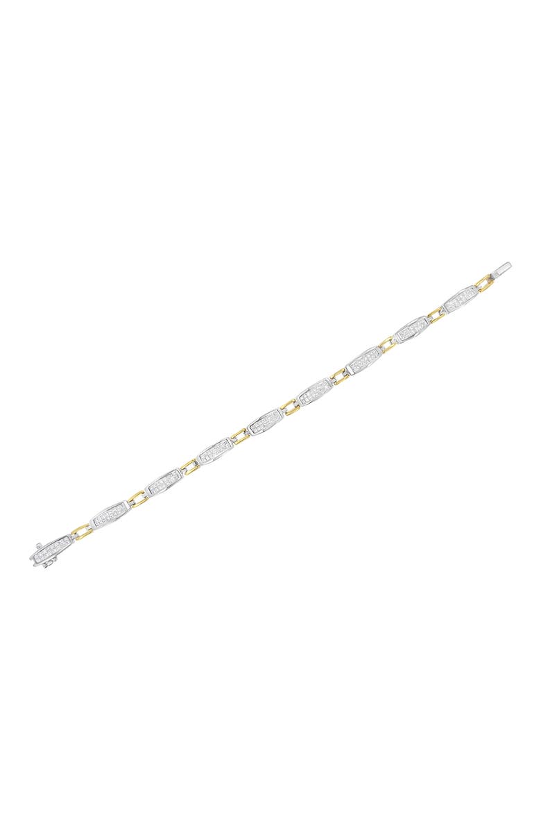 Haus of Brilliance 14K Gold 2.0 Cttw Diamond Tapered and Equal Sign Link Bracelet, Alternate, color, Yellow