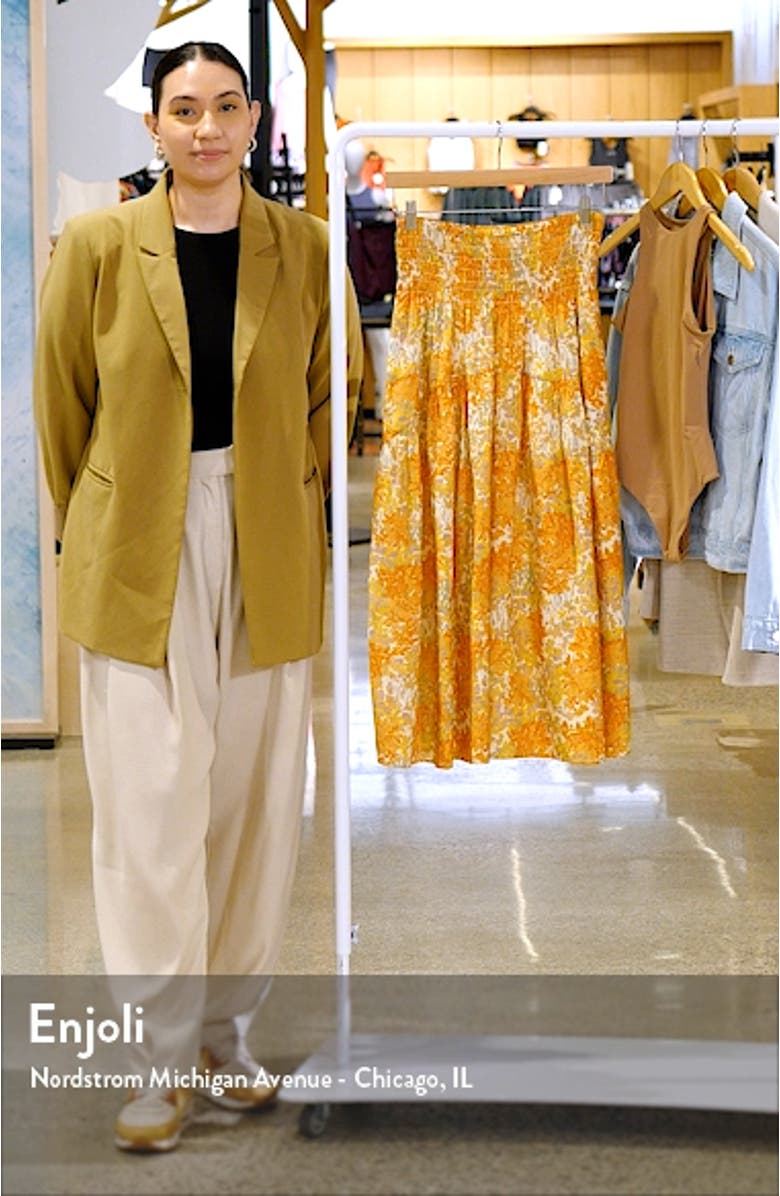 Garden Smocked Tiered Maxi Skirt, sales video thumbnail