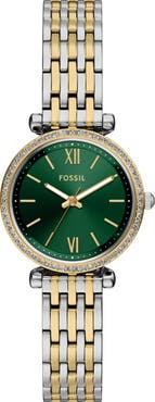 Fossil Carlie Mini Two-Tone Bracelet Watch, 28mm