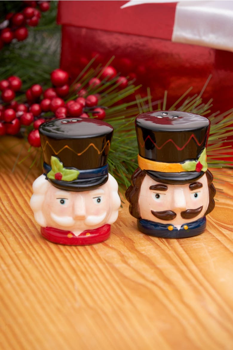 Nutcracker Soldiers Dolomite Christmas Salt & Pepper Shaker Set of 2, Alternate, color, Red