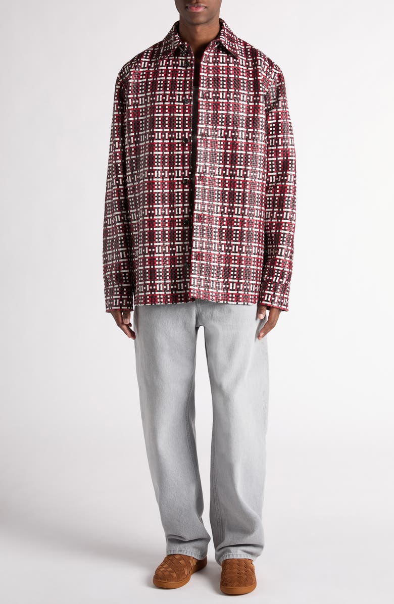 Bottega Veneta Multicolor Intrecciato Leather Overshirt, Alternate, color,