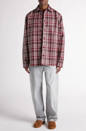 Bottega Veneta Multicolor Intrecciato Leather Overshirt