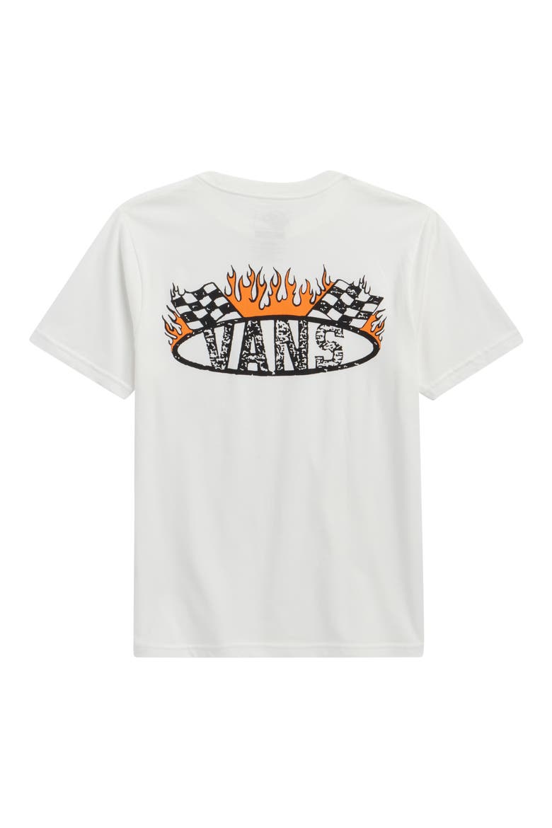 Kids' Racing Flames Graphic T-Shirt, Alternate, color, WHITE