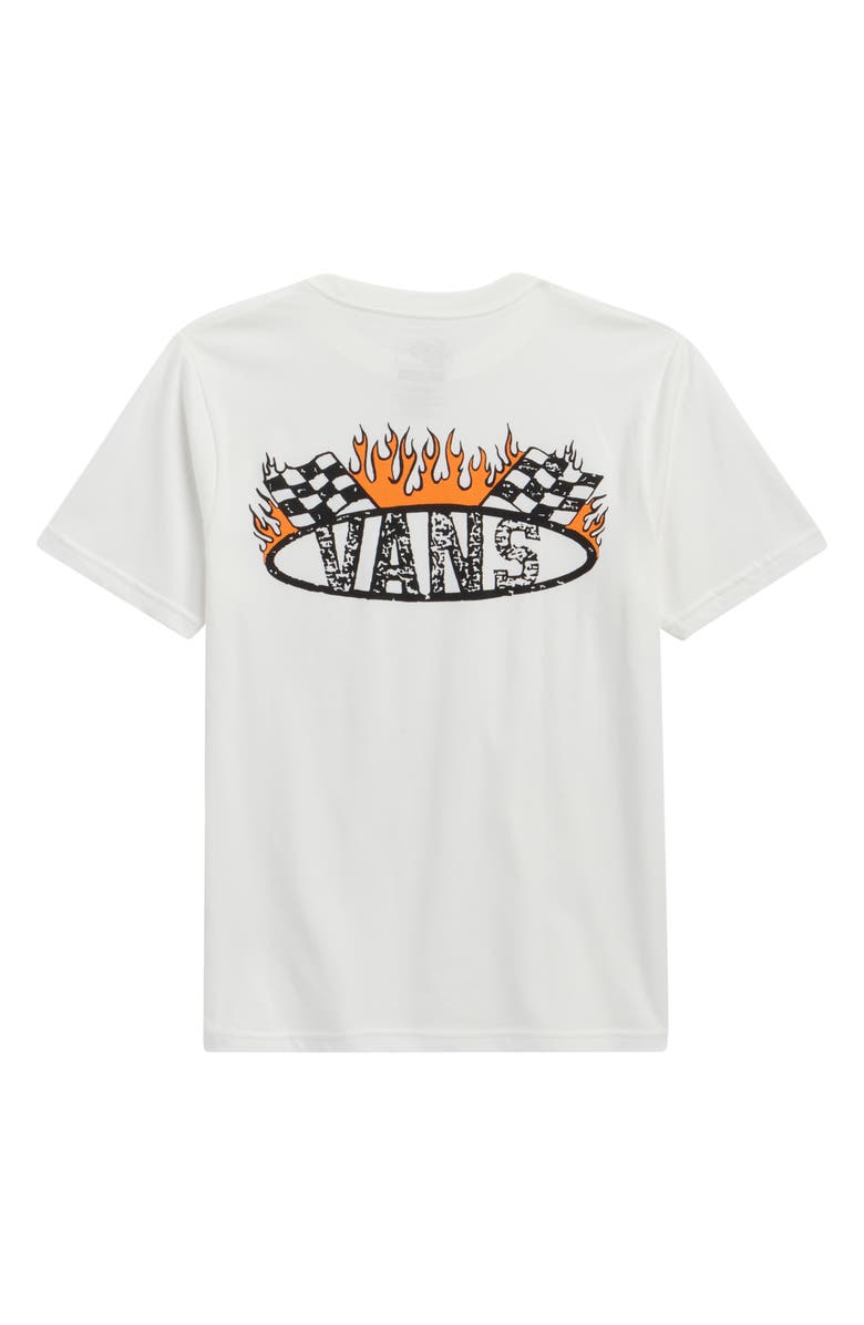 Vans Kids' Racing Flames Graphic T-Shirt, Alternate, color, White