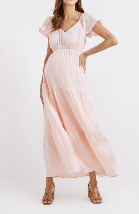 Serena Baby Shower Maternity Midi Cotton dress
