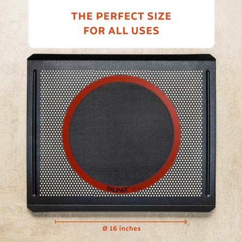 Silpat Perfect Pizza Non-stick Silicone Baking Mat, 16-inch, Round In Gray