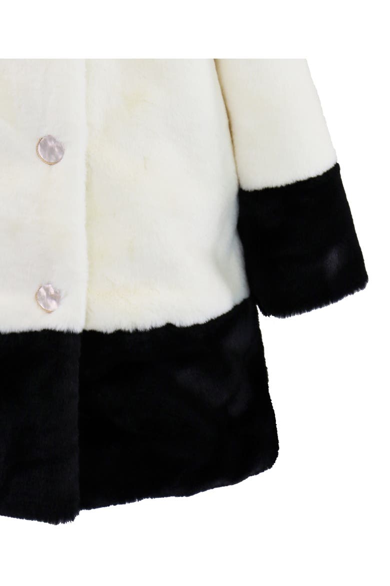 Faux Fur Contrast Snap Front Coat, Alternate, color, Vanilla Puff