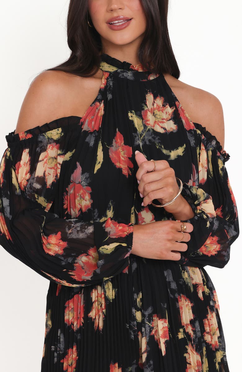 Petal & Pup Hillary Floral Cold Shoulder Long Sleeve Romper, Alternate, color,