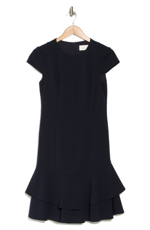 Eliza J Cap Sleeve Double Ruffle Minidress In Blue