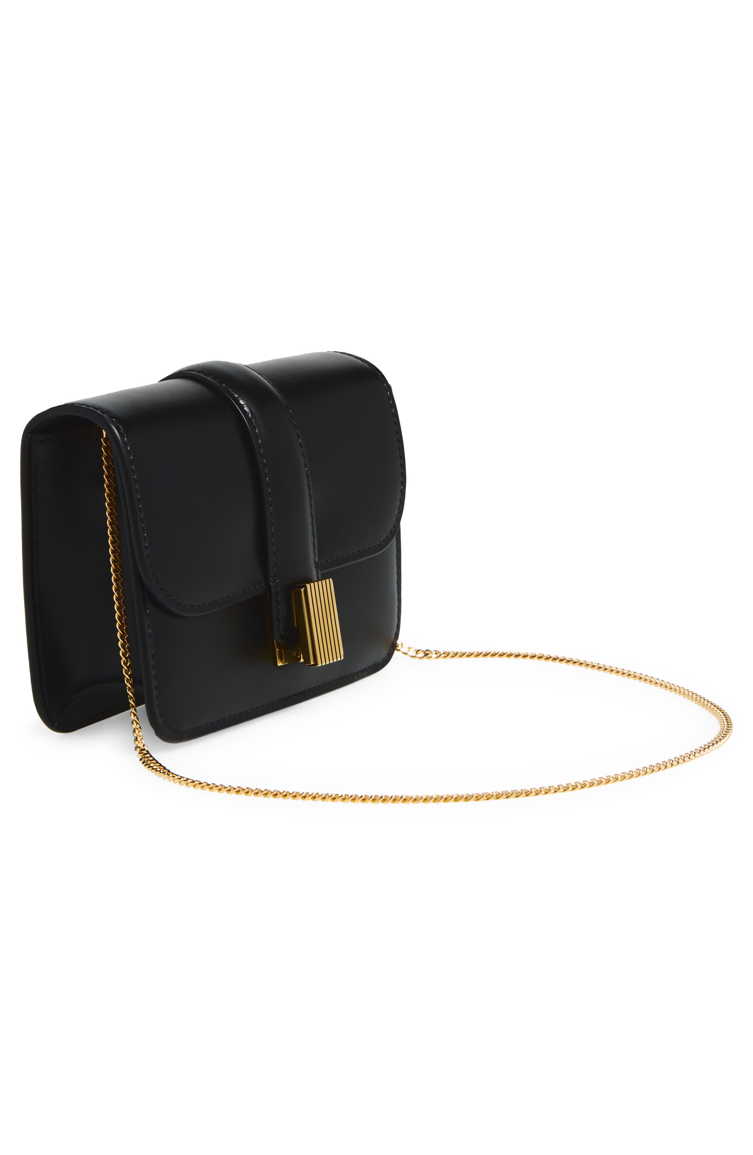 Blake Nano Leather Shoulder Bag, Alternate, color, BLACK