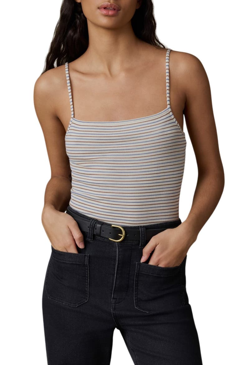 Featherweight Freestyle Rib Camisole, Main, color, EGRET STRIPE