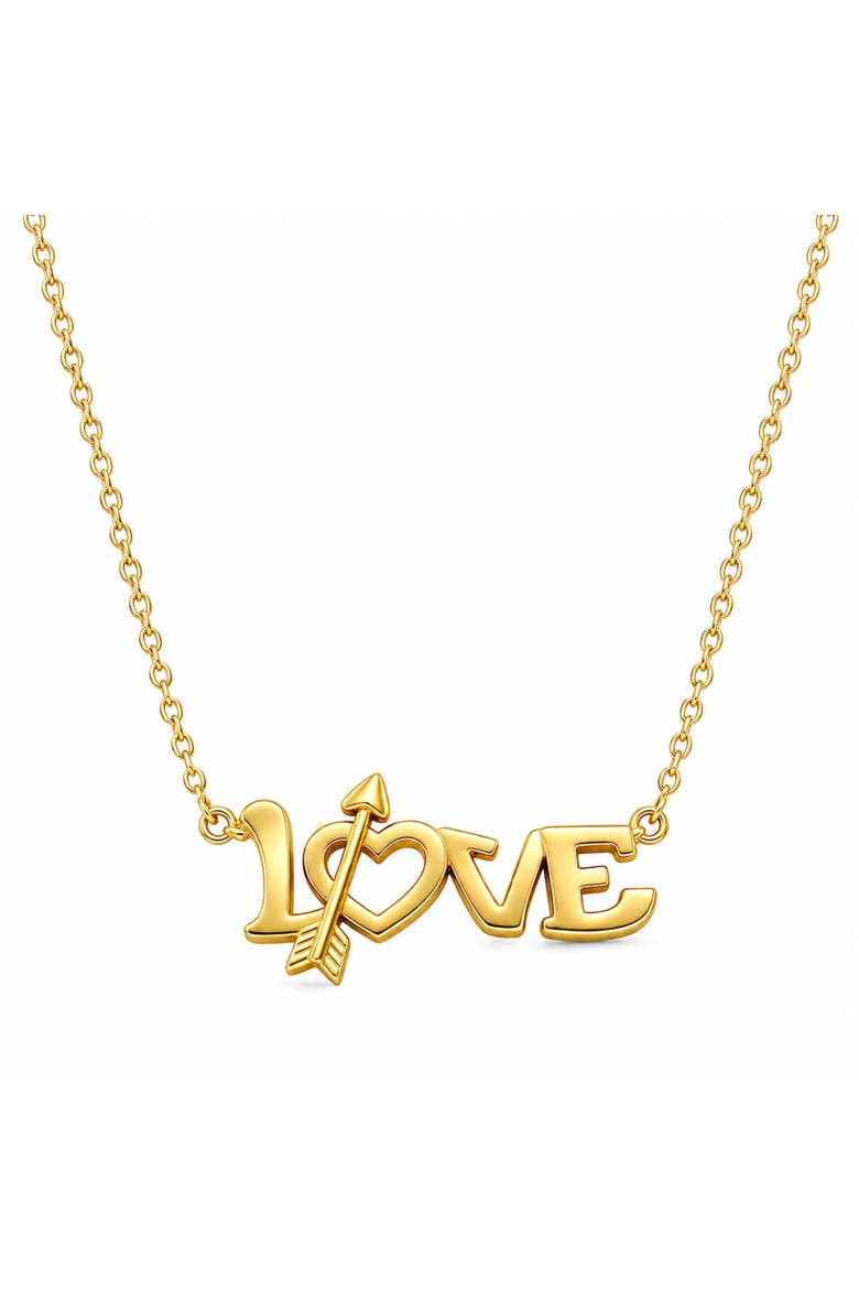 Gold-Tone Arrow Love Necklace, Main, color, Gold