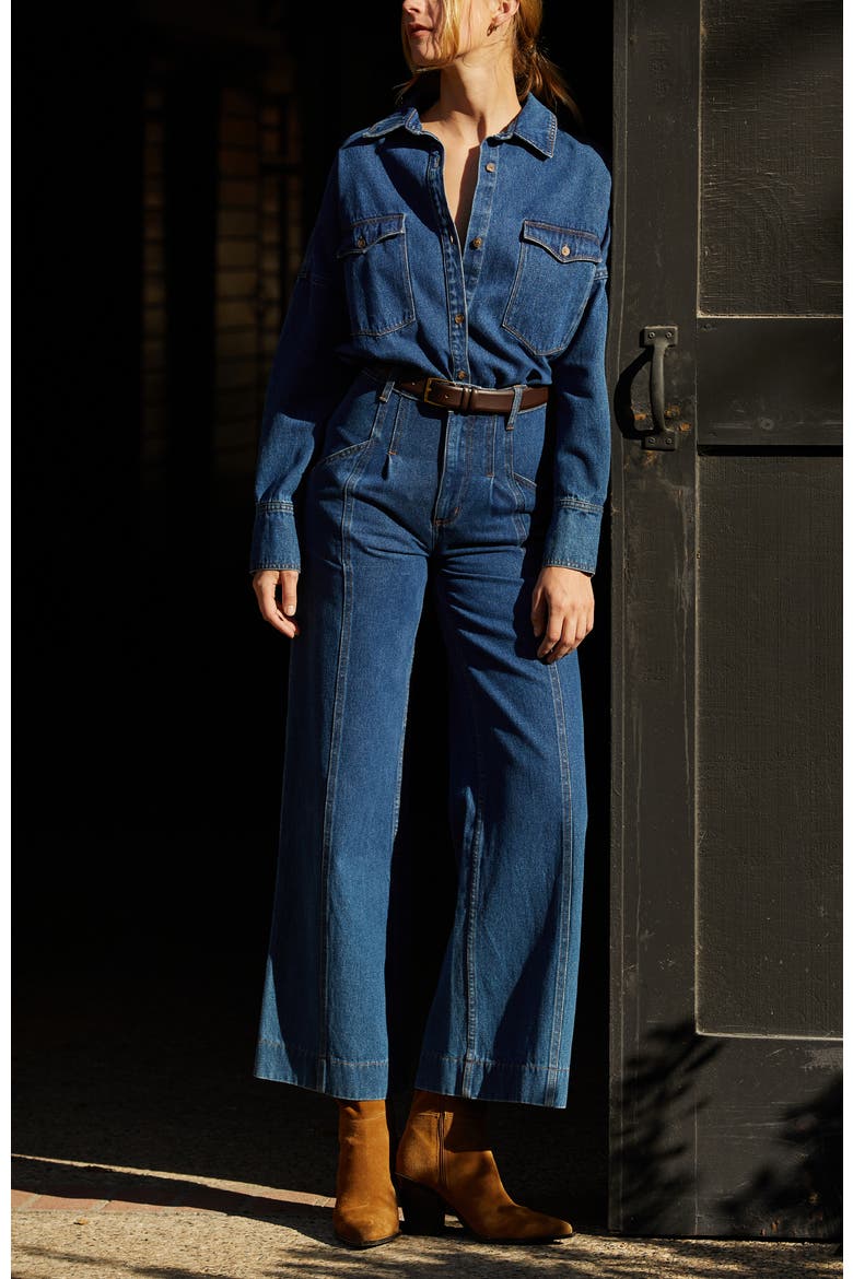 Flare Denim Pants, Alternate, color, Denim Blue