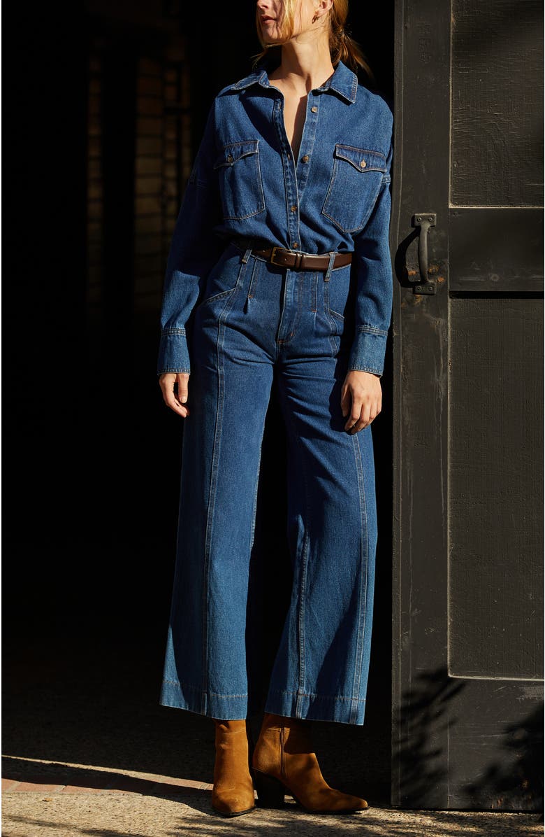 CRESCENT Flare Denim Pants, Alternate, color, Denim Blue