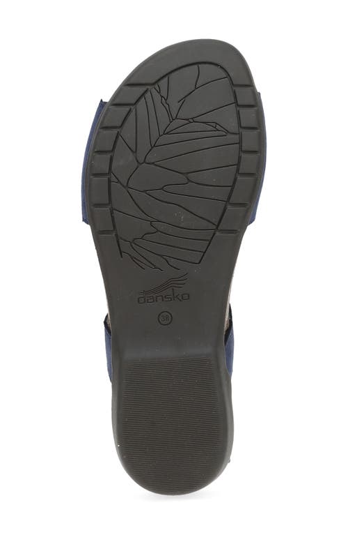 Dansko Rafferty Ankle Strap Sandal In Navy Milled Nubuck