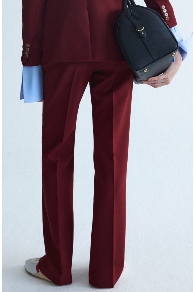 Wool Blend Straight Leg Suit Pants, Alternate, color, WINE