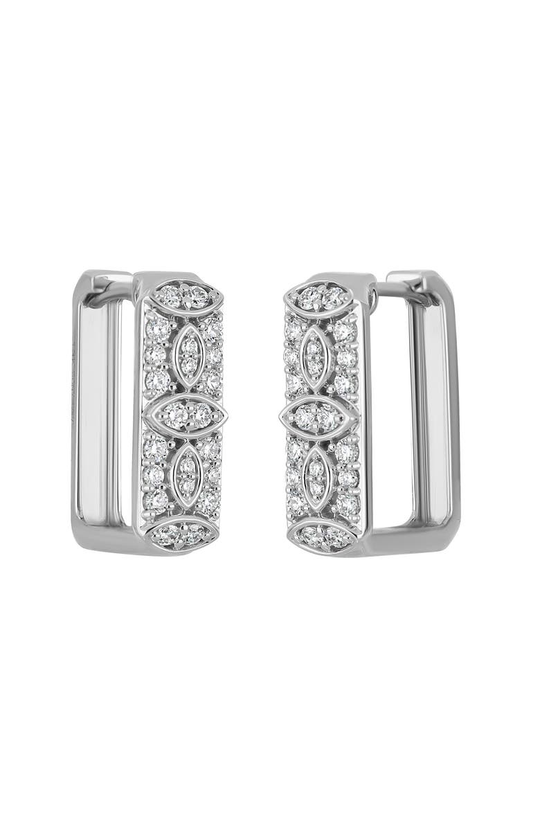 Bony Levy Mika Diamond Square Hoop Earrings, Main, color, 18K White Gold