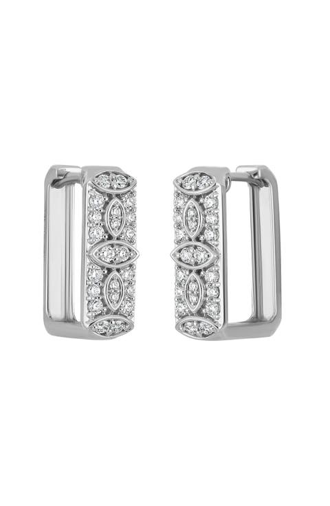 Mika Diamond Square Hoop Earrings