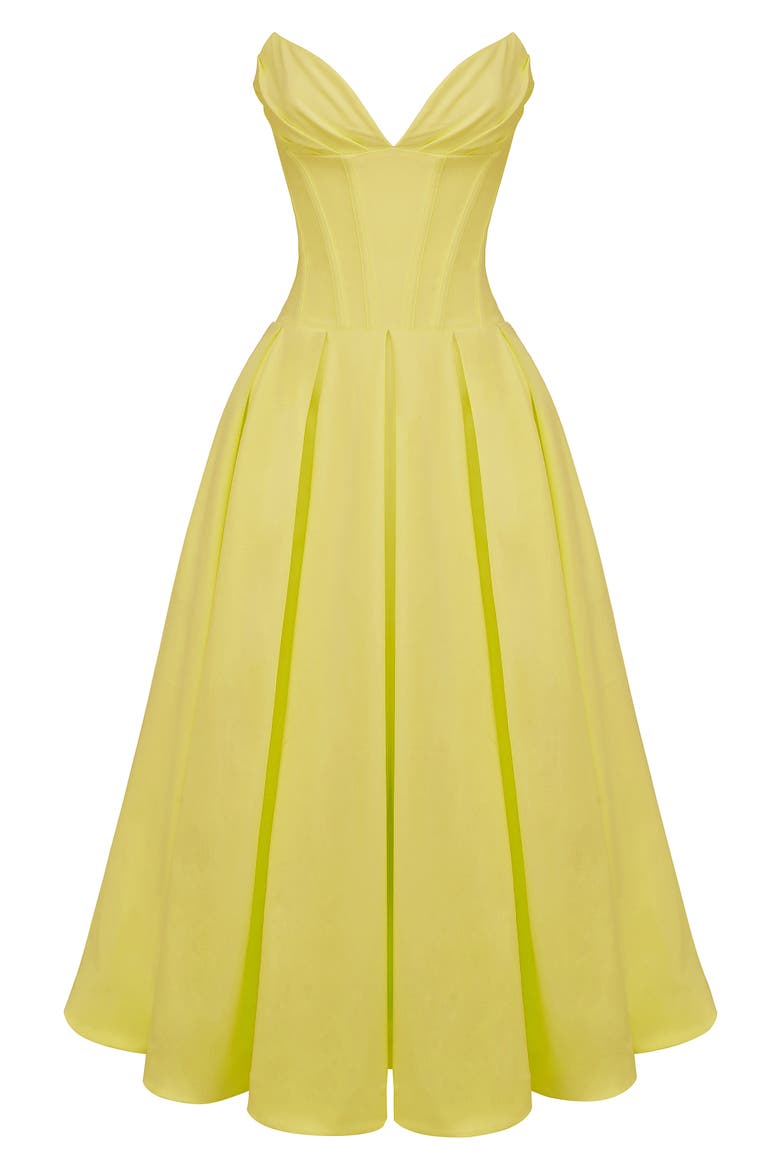 Lady E Strapless Corset Gown, Alternate, color, SUNSHINE