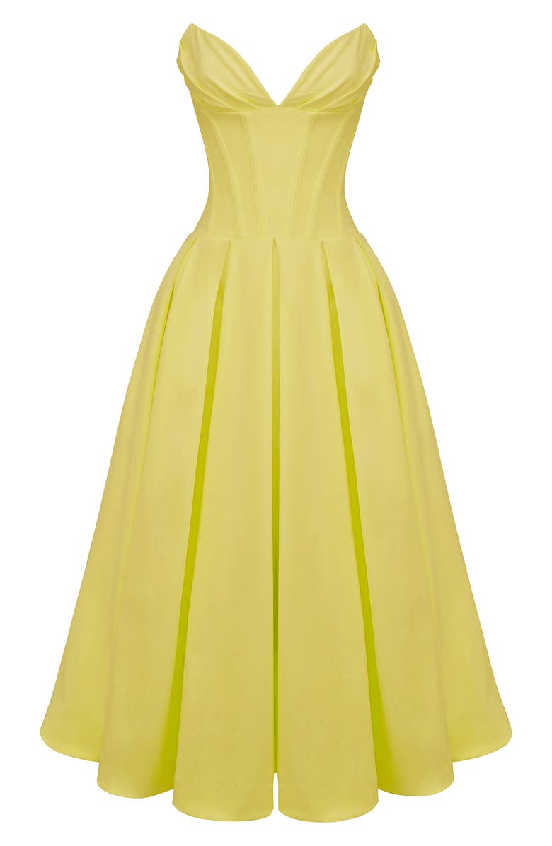 HOUSE OF CB Lady E Strapless Corset Gown, Alternate, color, Sunshine