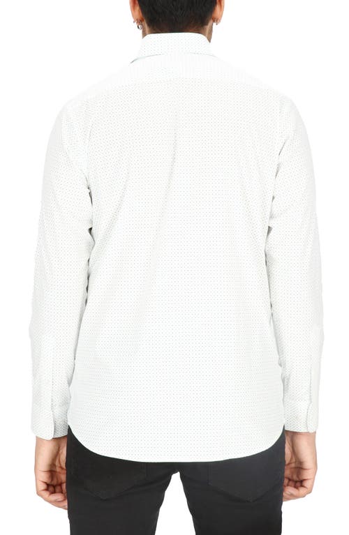 Scotch & Soda Dot Print Modern Fit Dress Shirt In White/green