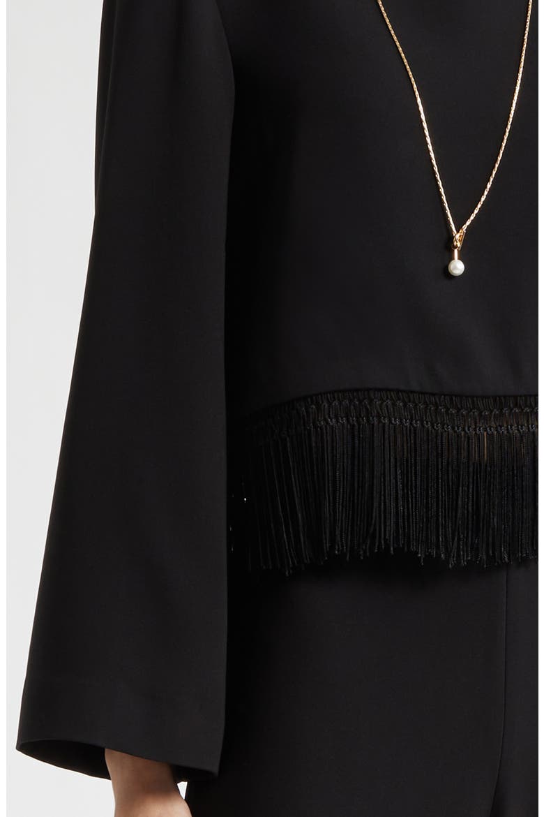 Bianca Fringe Hem Top, Alternate, color, BLACK
