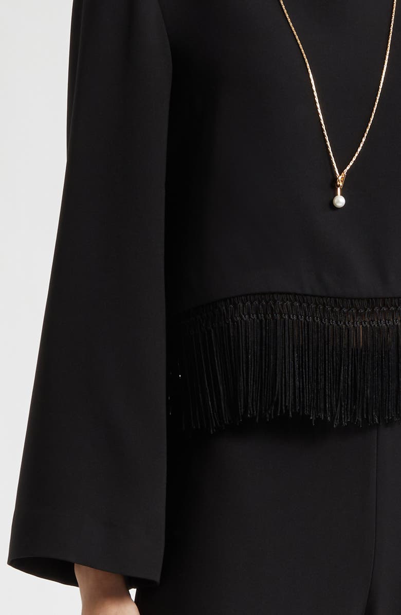 POSSE Bianca Fringe Hem Top, Alternate, color, Black