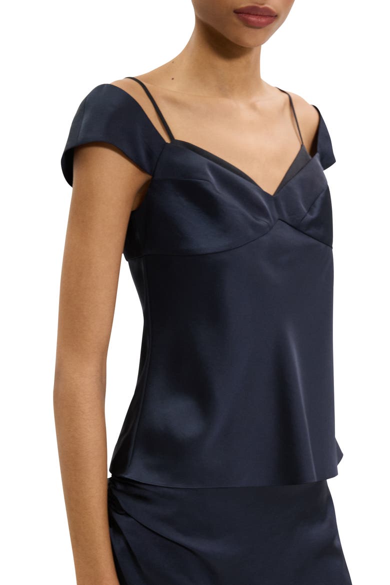 Peek Camisole Layered Look Sleeveless Top, Alternate, color, NAVY/ BLACK