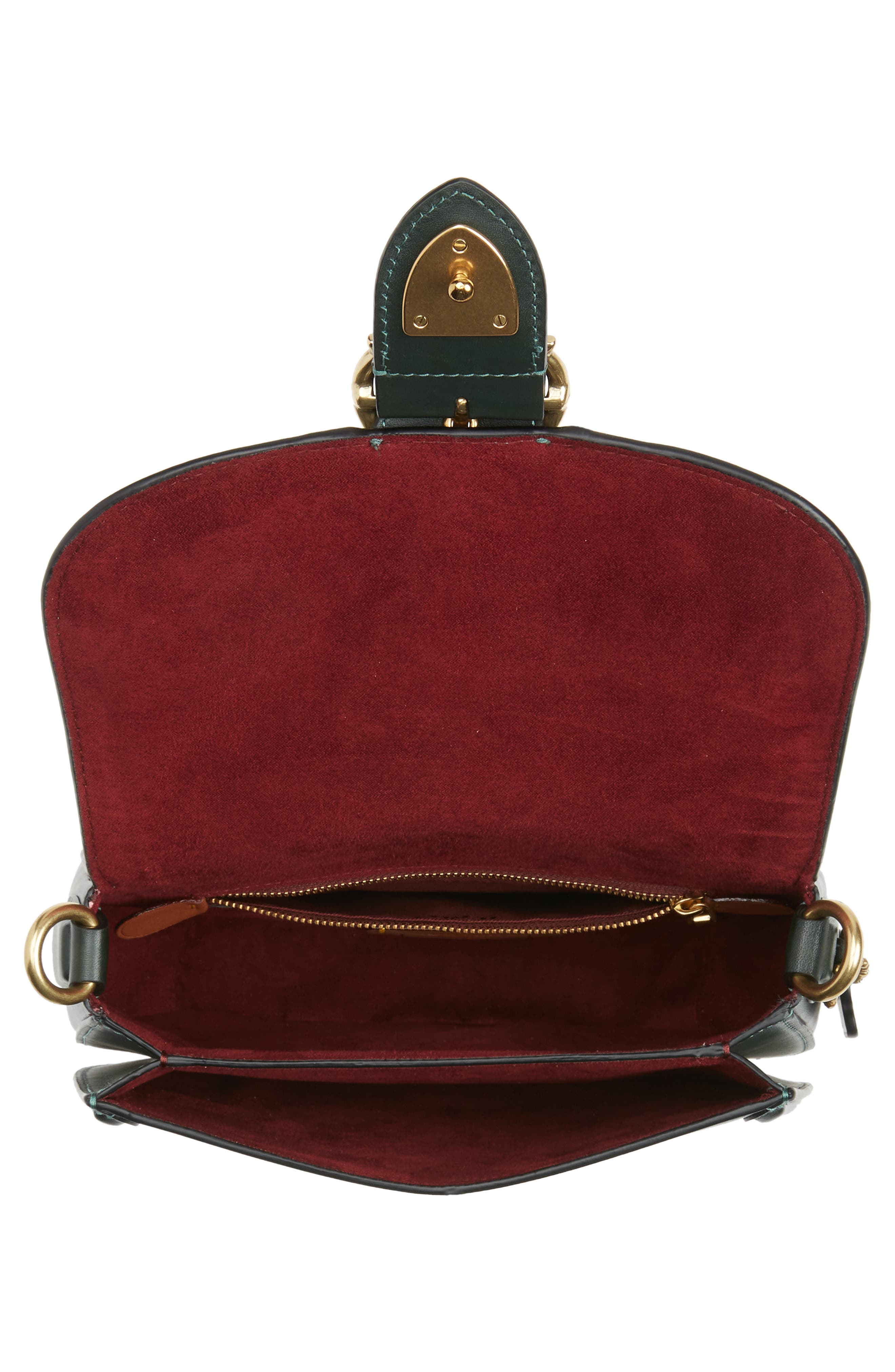 Beat Leather Saddle Bag, Alternate, color, AMAZON GREEN
